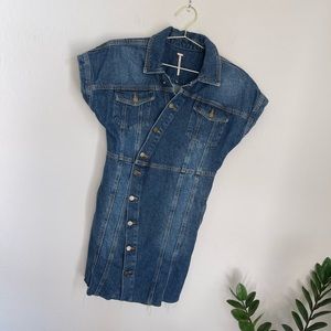 FREE PEOPLE Denim City Short Sleeve Mini Dress Size Small NWOT